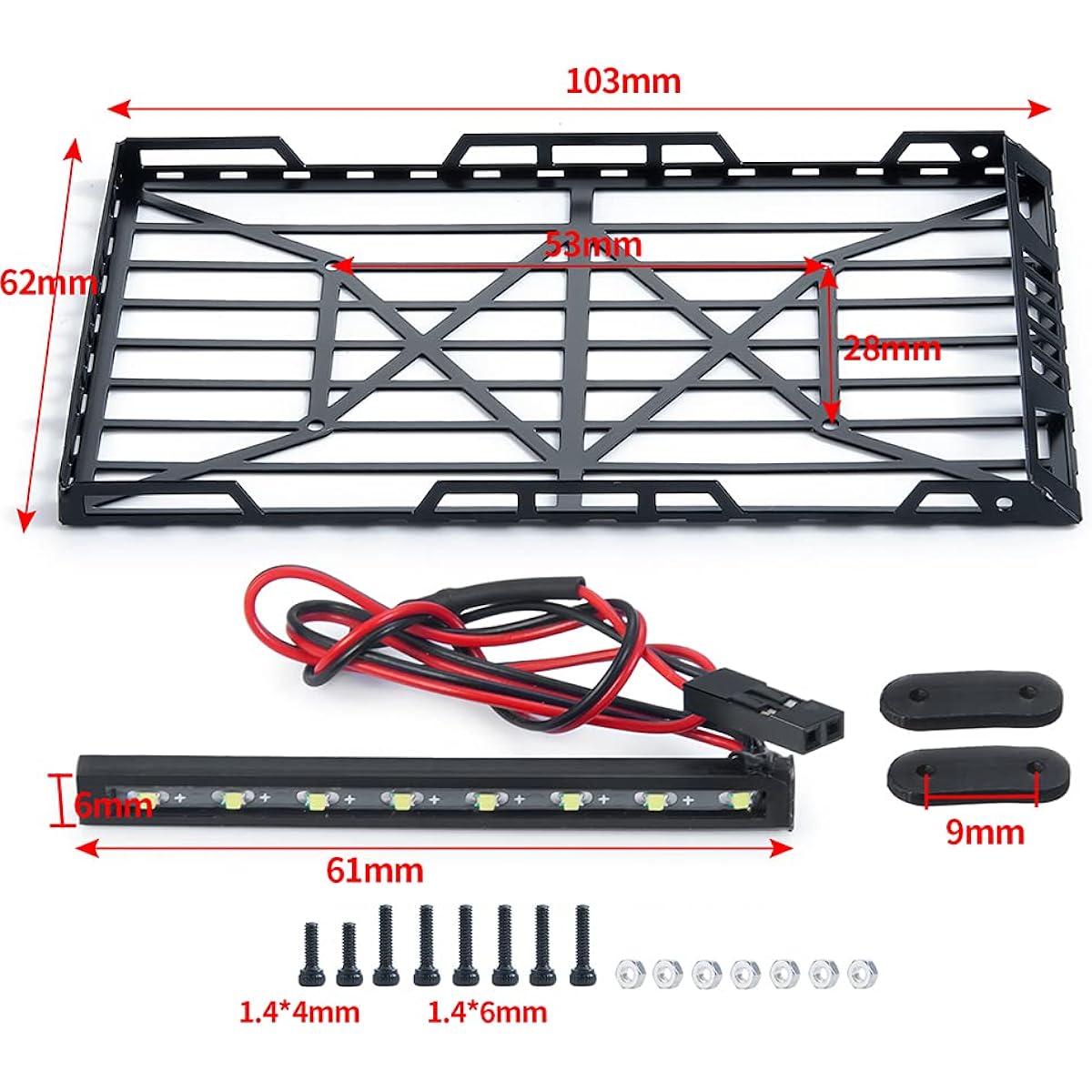 1/24th RC Roof Rack Luggage Carrier for Axial SCX24 90081 AXI00002 RC Crawler Car