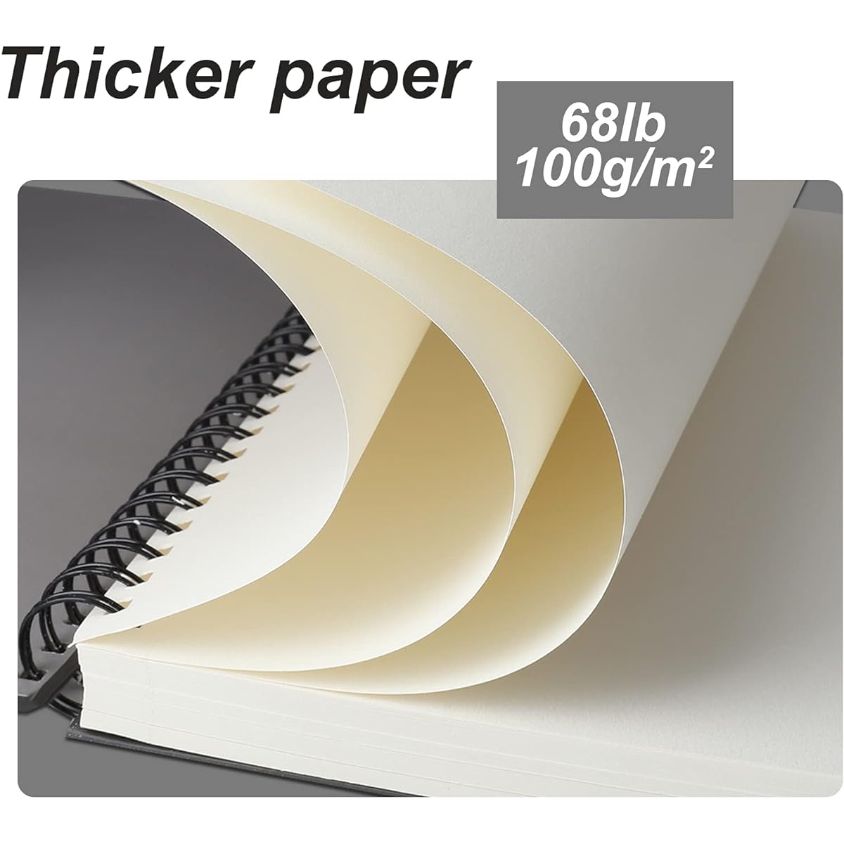 Small Sketchbook Sketchbook 5.5 x 8.5 Inch 100 Sheets 67lb/100GSM Spiral Bound Sketch Pad with Acid Free Drawing Paper and Pencil Hardcover Charcoal Dry Media.