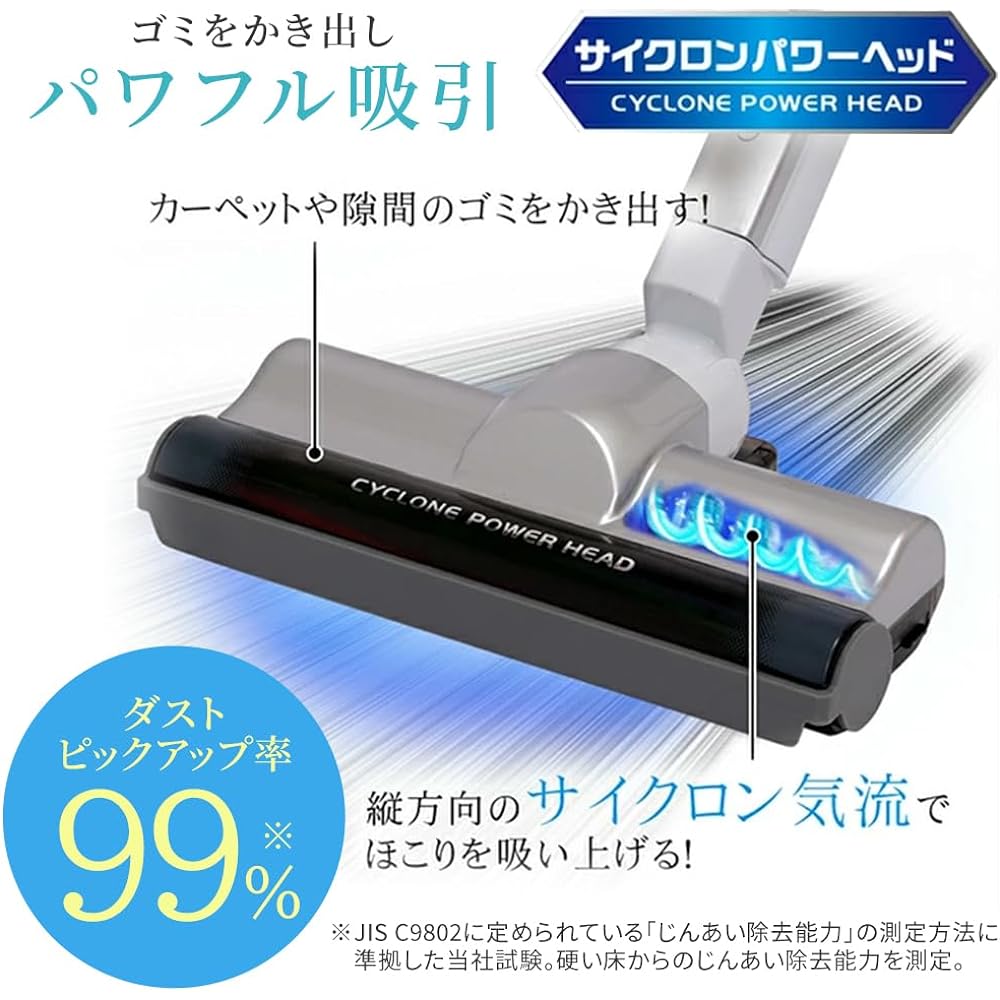 Iris Ohyama Vacuum Cleaner Cyclone Cord Type Canister Canister Vacuum Cleaner Power Head KIC-CTP1-S Silver