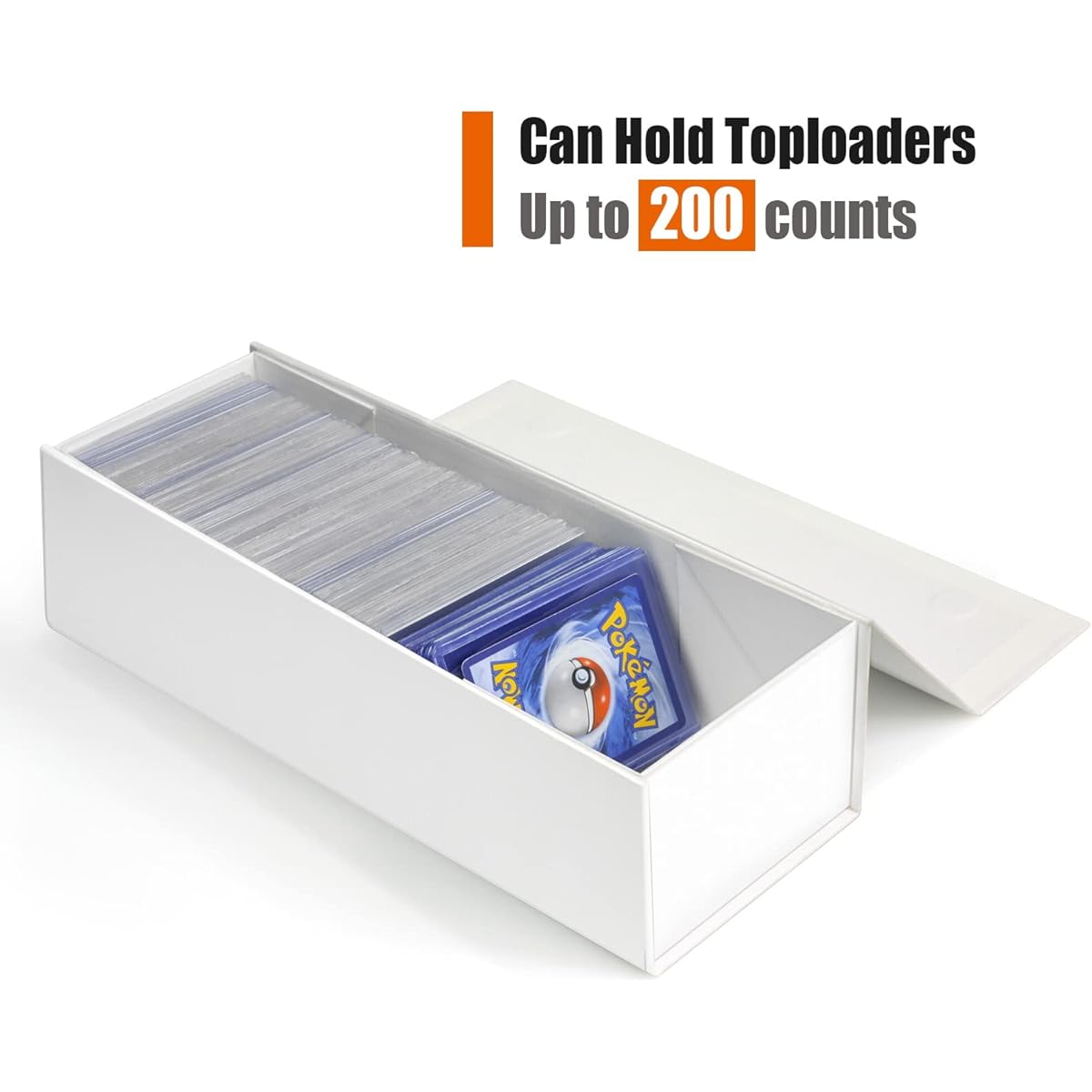 900+ Cards or 200 Top Loader Box Baseball Card Storage Box for Trading Cards, Gaming Cards, Sports Cards, White, 13 x 4 x 3 Inches, 1 Piece