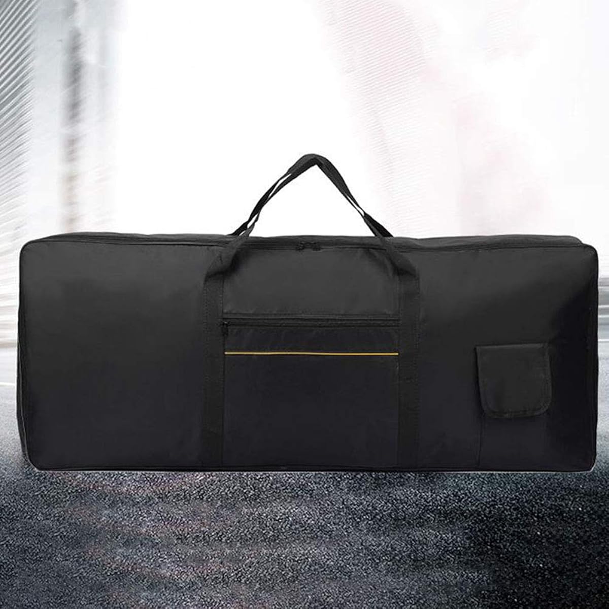 CALIDAKA Keyboard Bag Cover Portable Piano Padded Case 61 Keys Thickened Electronic Organ, 38x16x5 Inch Portable Piano Padded Case Soft 420D Nylon Oxford Keyboard