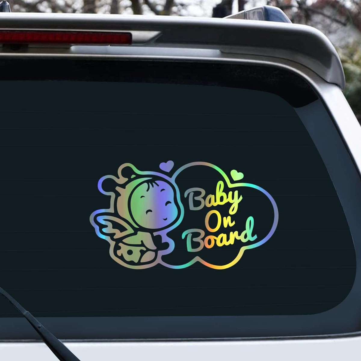 Vesvory Baby in The Car Stickers Reflective Kids Onboard Stickers for Car Window Long Distance Distance Stickers Car Safety Warning Stickers (Colorful) 2 Pieces