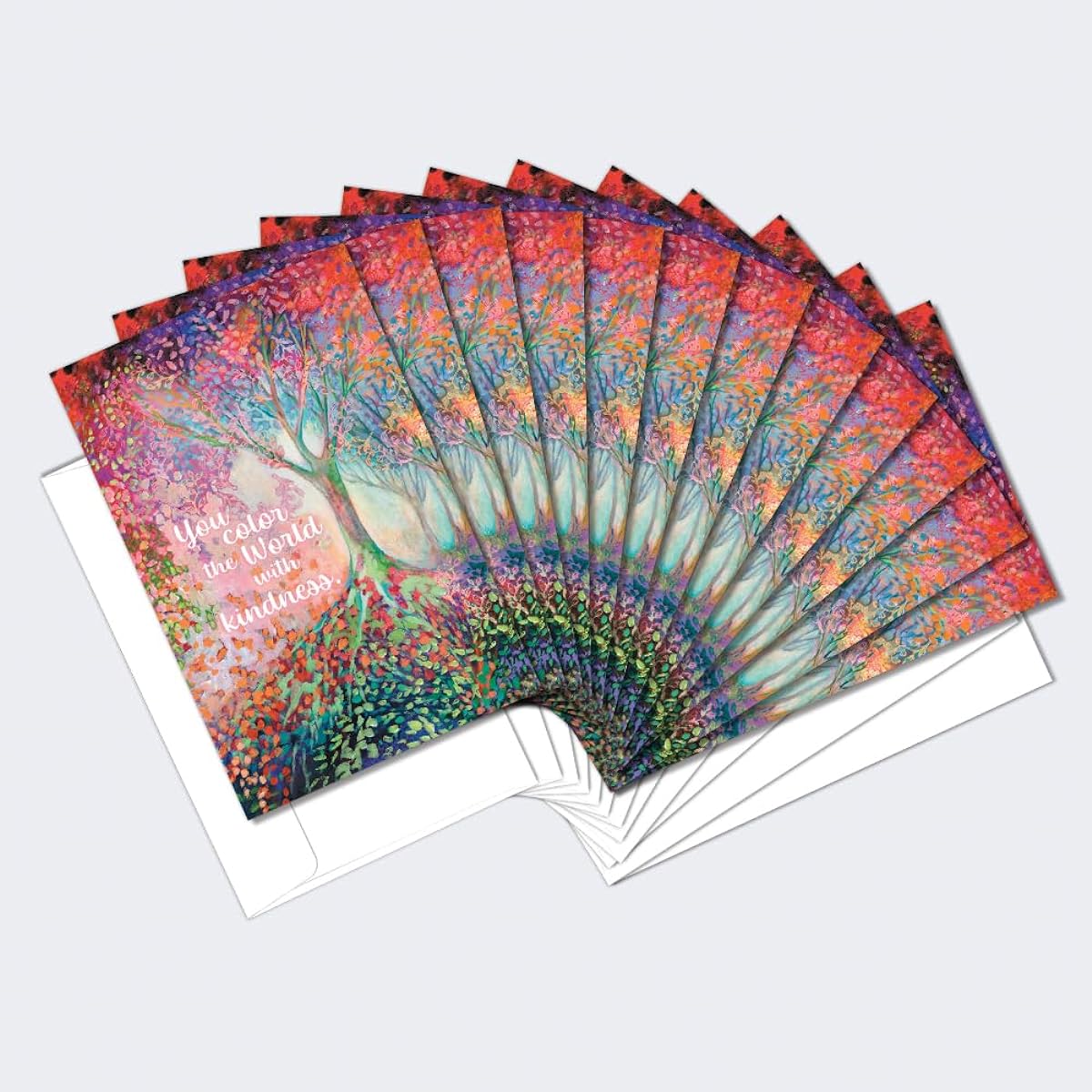 Tree-Free Greetings 12 Pack All Occasion Note Cards Eco Friendly Made in the USA 100% Recycled Paper ECOnotes, 4" x 6", Colorful Kindness (FS61520)
