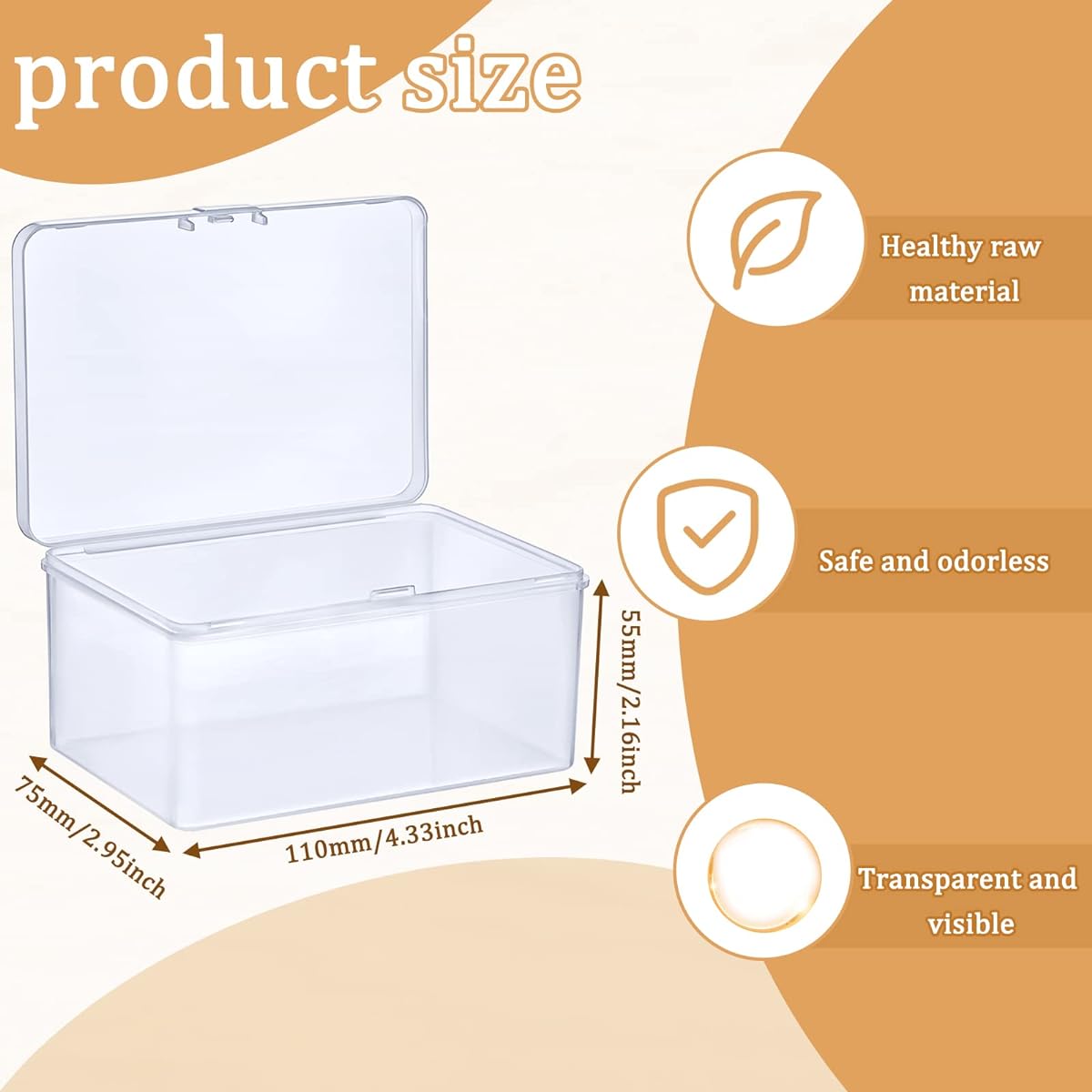 Qunclay 10pcs Playing Cards Case Clear Playing Cards Box Playing Cards Deck Cards Storage Box Cards Deck Holder Trading Cards Organizer Fits MTG/TCG Baseball Sports Cards 4.33 x 2.95 x 2.17 Inch