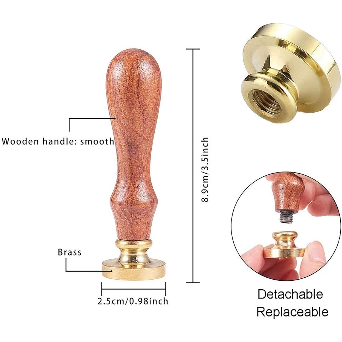 CRASPIRE Autumn Wax Seal Stamp Wheat Sealing Wax Stamp Botanical Retro Vintage 25mm Removable Brass Seal Stamp with Wooden Handle for Wedding Invitations Envelopes Thanksgiving Craft Adhesive Wax
