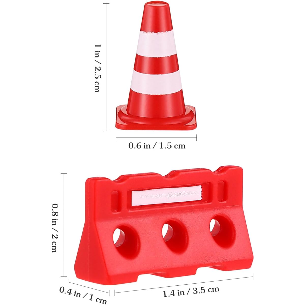 NUOBESTY Kids Toys Mini Stop Signs 24pcs Mini Plastic Traffic Cones Miniature Road Block Signs Playset Small Road Block Cone Model Educational Learning Developmental Toys Educational Toys