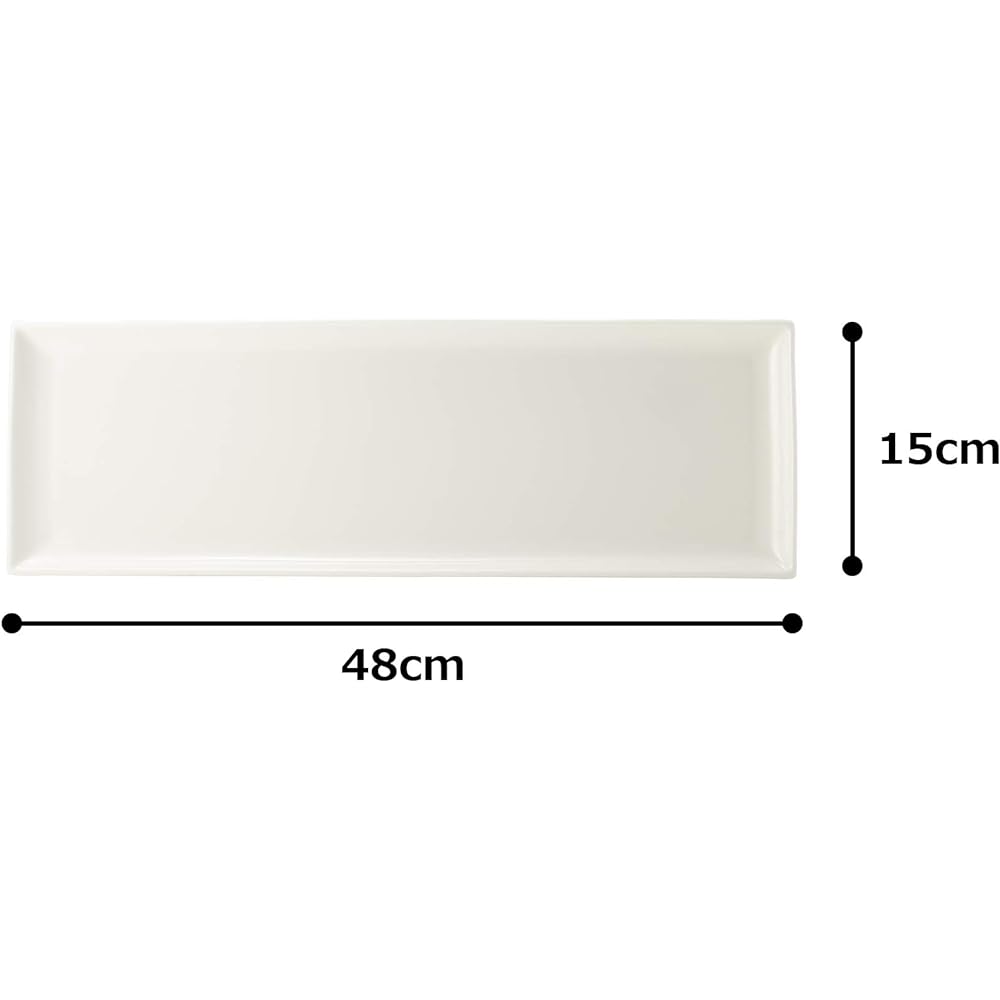 NARUMI Plate Dish Esprit White 48cm Long Angle Microwave Warmable 50180-9557