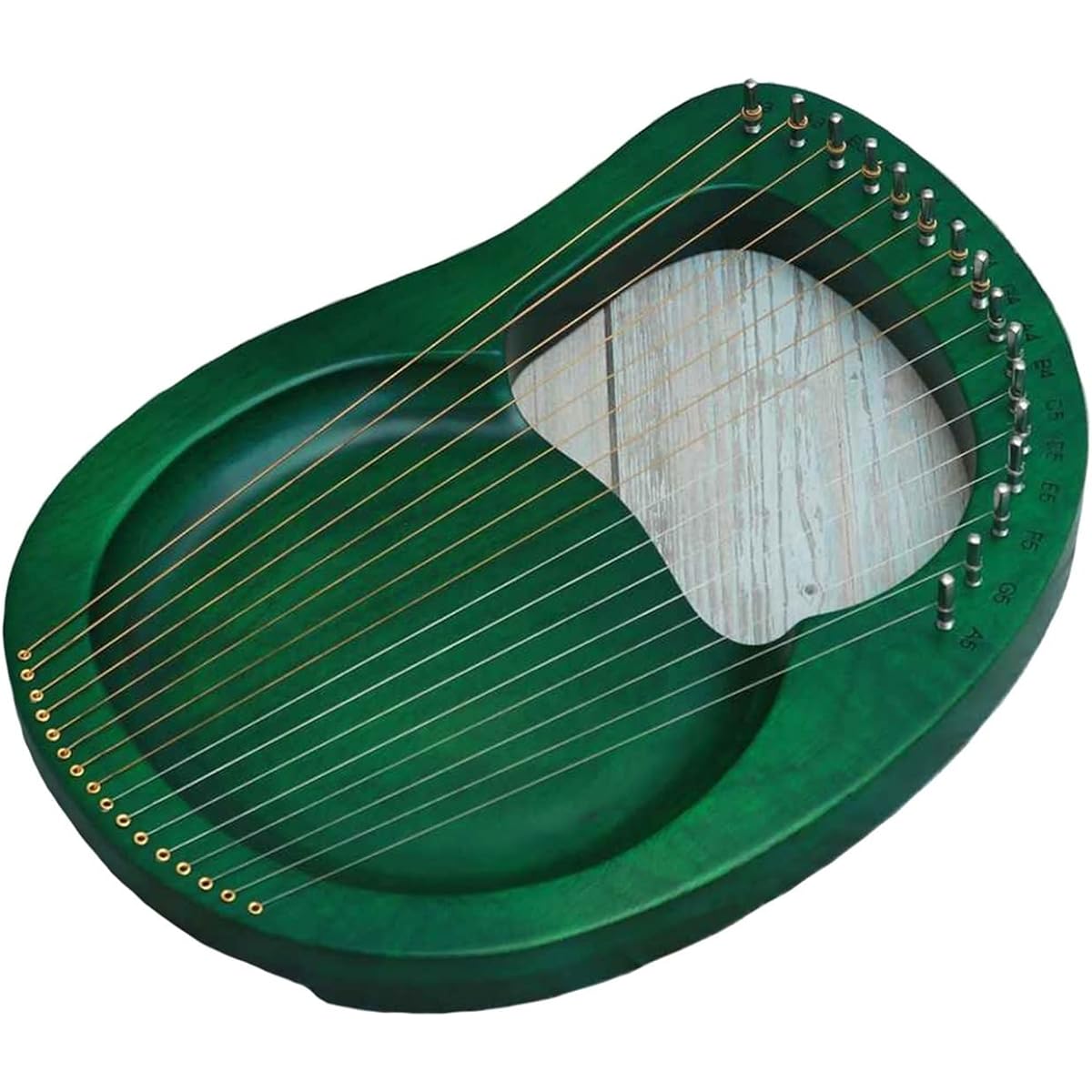 WowZza 16 String Wooden Lyre Harp Instrument, Harp Instrument with Pickup Tuning Wrench/Green