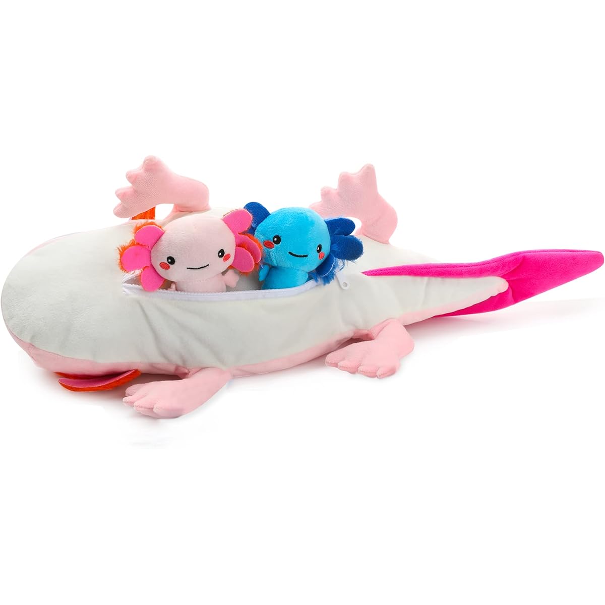 Daughe Axolotl Plush Toys 21" 5pcs Stuffed Animals Axolotl Plush Toys for Kids Girls Birthday Gift Home Decor Cute Mexican Salamander Stuffed Animals Axolotl Mother and Baby