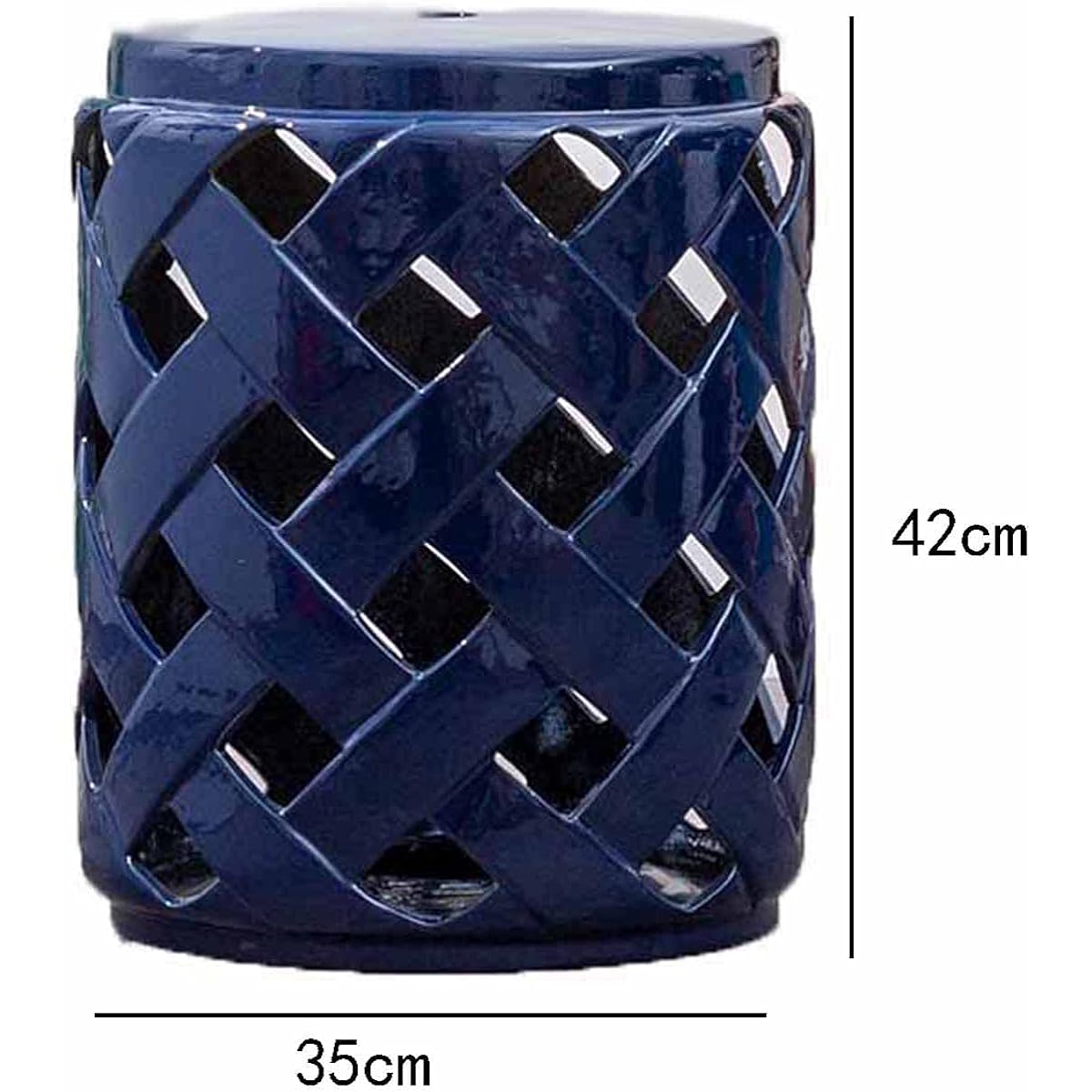 Ceramic drum stool, coffee table stool, shoe changing stool, garden antique porcelain stool, drum stool. (Color: Blue)