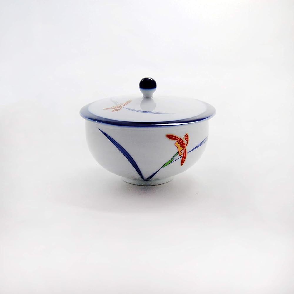 Koran Company Tea Cup with Lid Orchid Lace White 100ml 1005-CF Set of 5