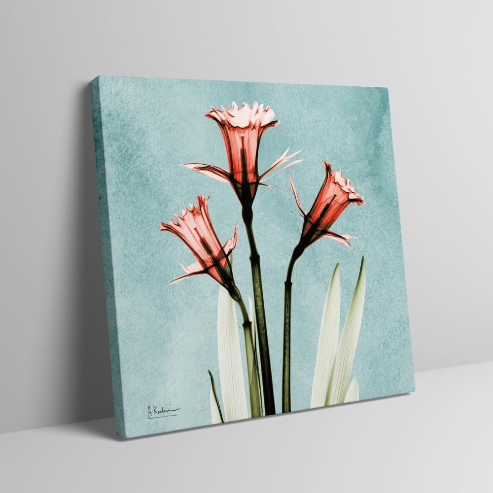 MIKEART Set of 3 Art Panel Art Interior Poster Stylish Wall Hanging Leaf Flower Green Feng Shui Painting Entrance Bedroom Living Room Toilet Hospital School Store Opening Present with Clasp (M, E)