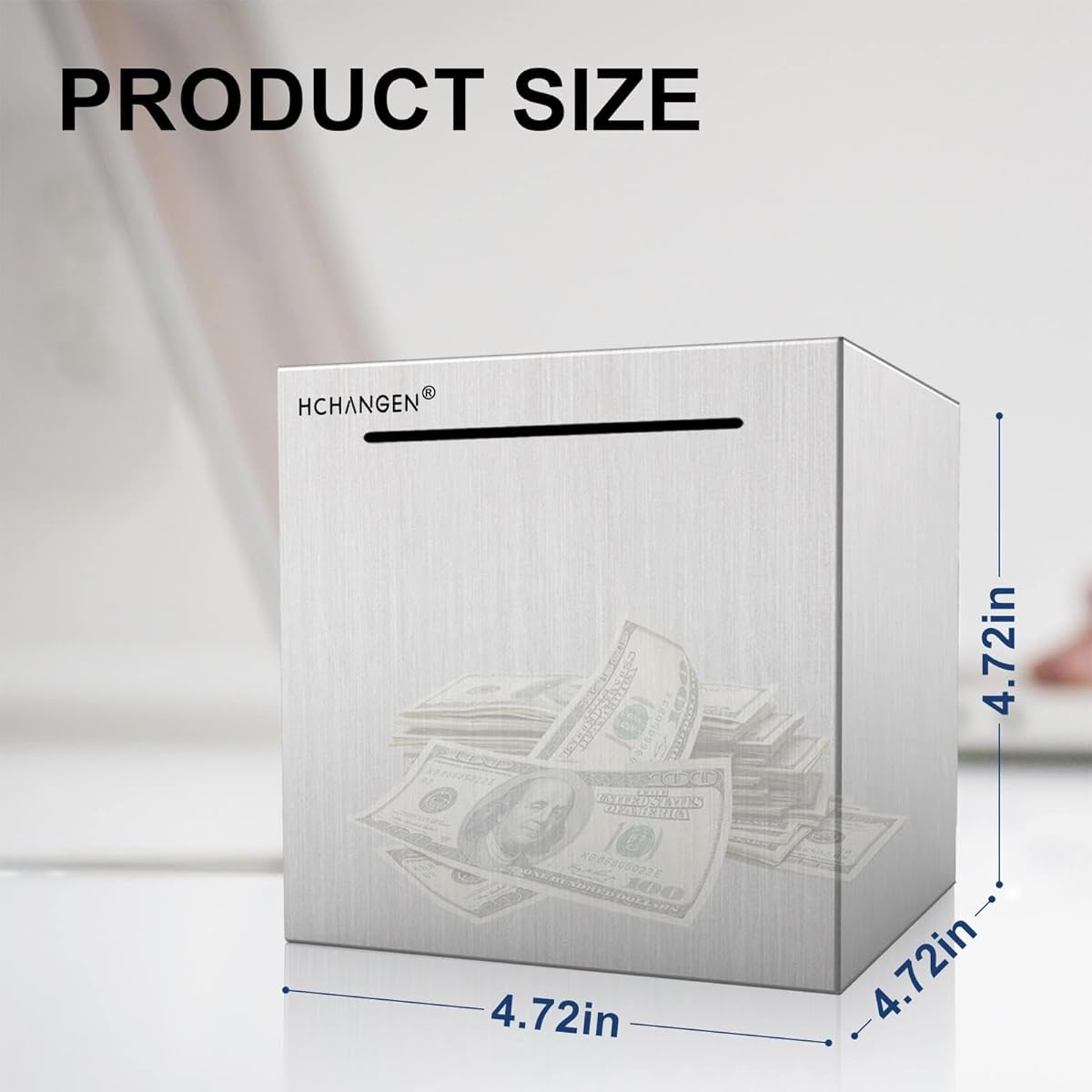 Adult Piggy Bank Need to Open Adult Piggy Bank Stainless Steel Cash Piggy Bank Silver 4.7 Inch