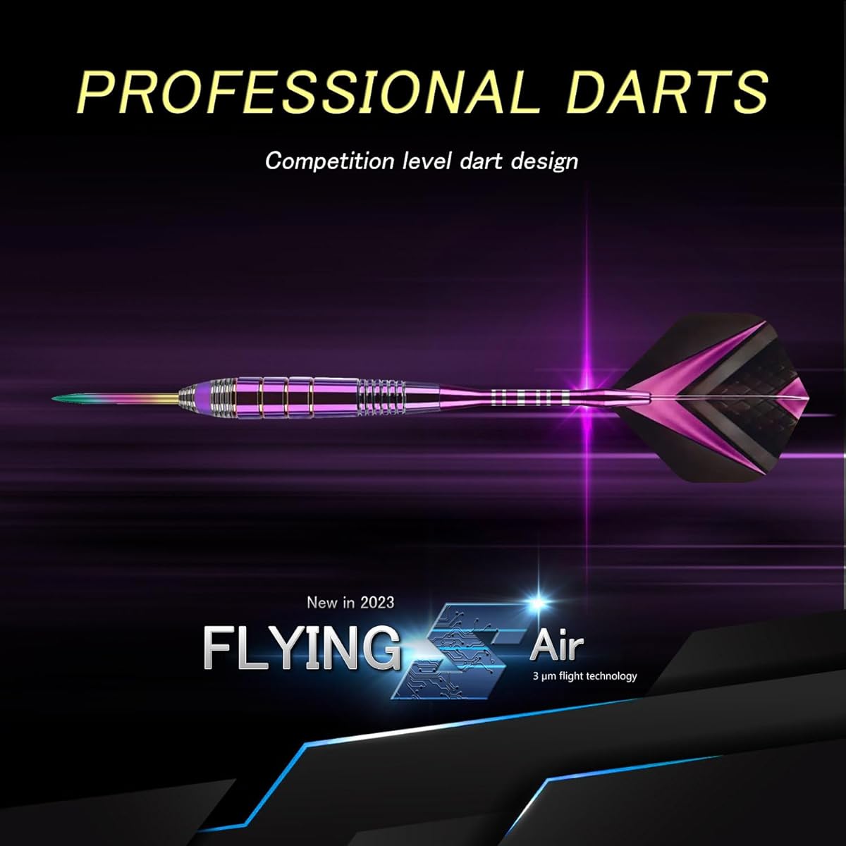 Himmbods Darts Metal Tip Set Aluminum Shaft Metal Darts Set Professional Darts Plastic Tip Set + 3 Extra Dart Flights Plastic Shaft Replacement Beginner or Professional Darts