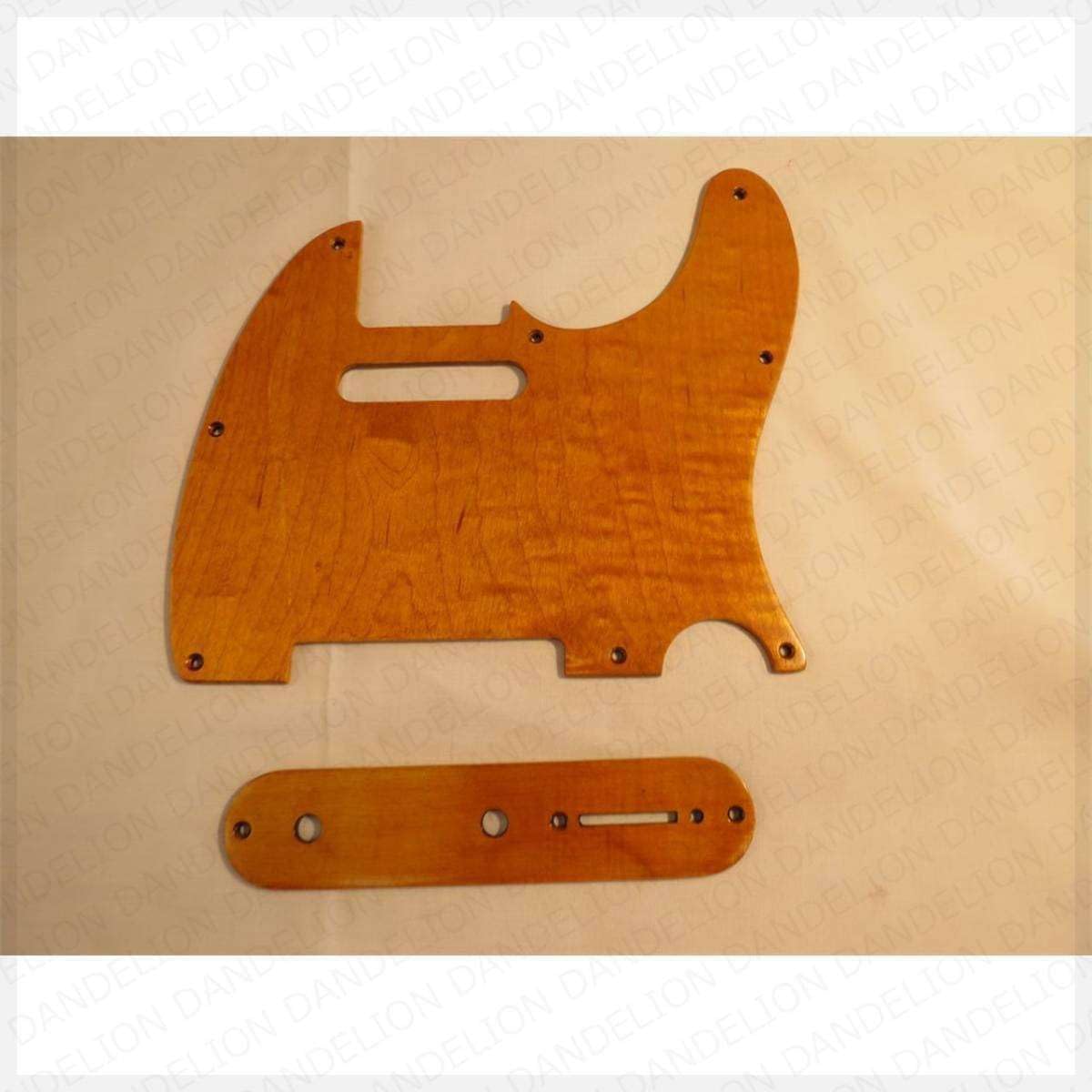 Telecaster pickguard + control plate made of maple wood
