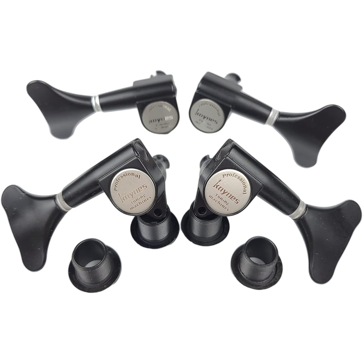 KAYNES Guitar Bass Tuner - 1:18 Ratio Chrome Silver Headstock Sealed Machine Head Tuner Closed Tuning Key Pegs for Electric Jazz Bass or Precision (4 Right Chrome)