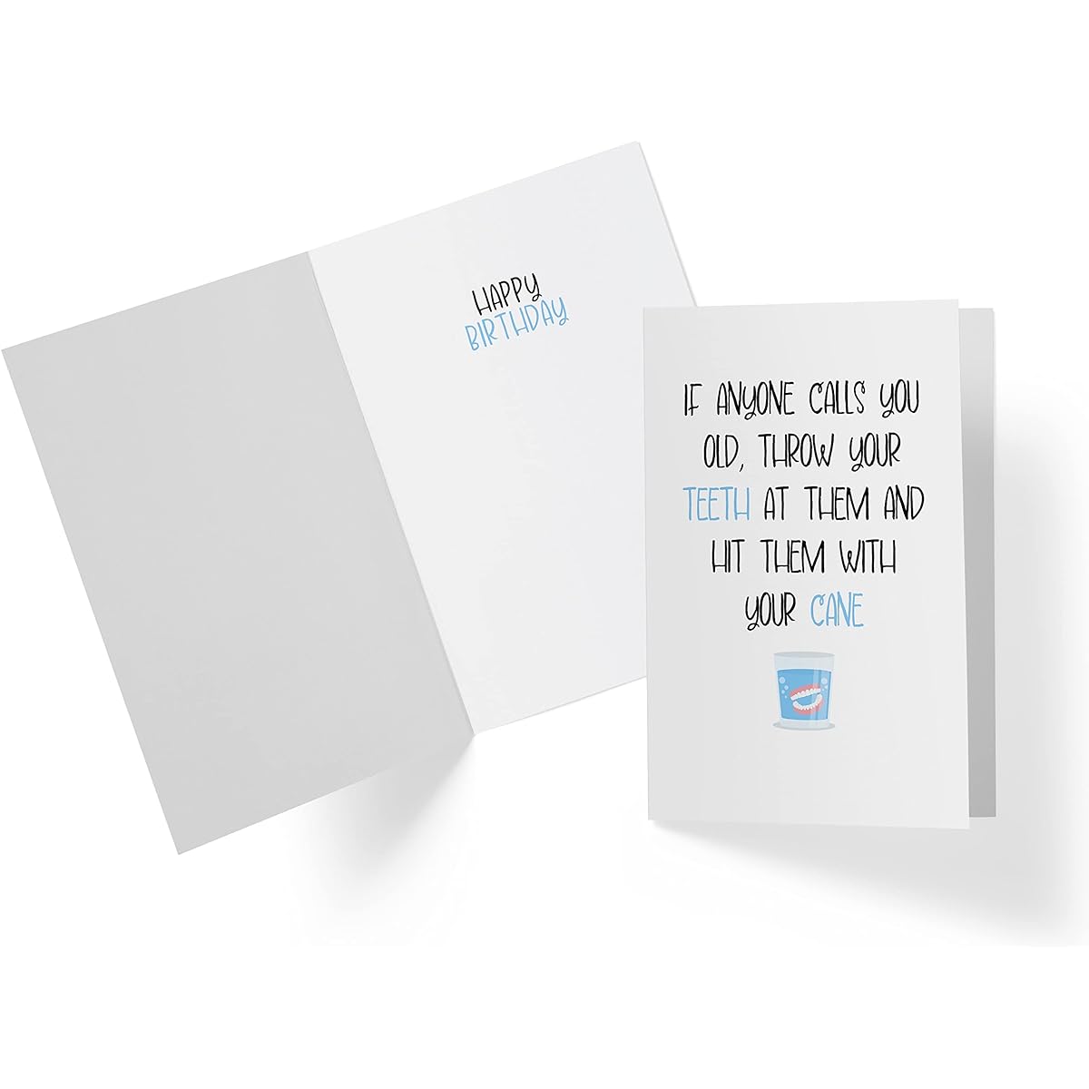 Karto Funny Birthday Cards for Friends Large 5.5 x 8.5 Happy Birthday Cards for Husband Brother Birthday Cards Sister Mom Dad Teeth