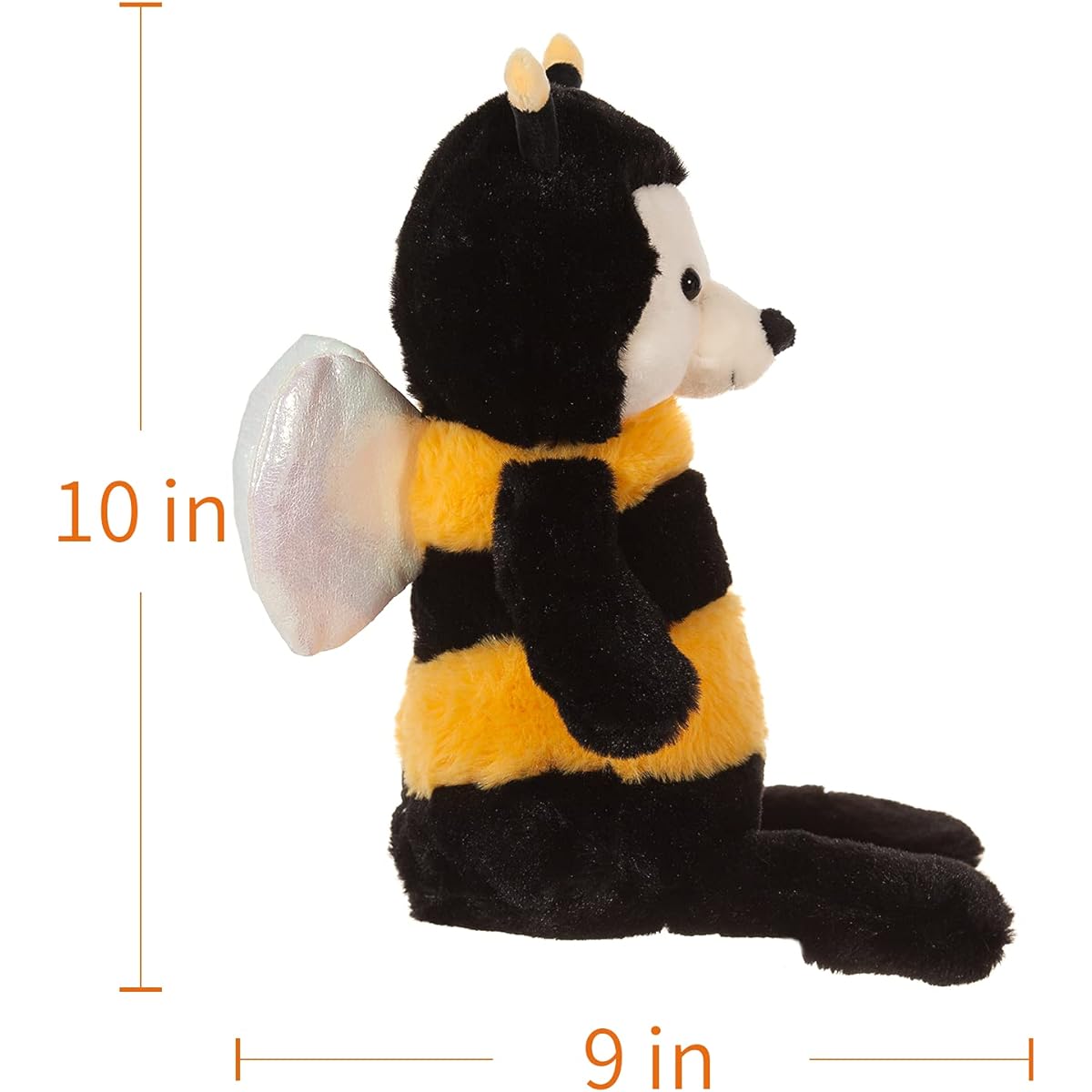 Apricot Lamb Bee Plush Toy Fluffy Cute Bee Sitting Height 25cm