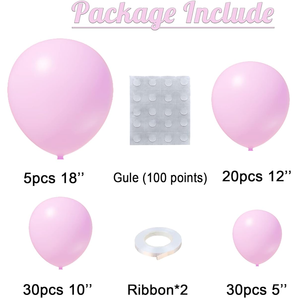 Pink Balloons, 85pcs Light Pink Balloons Garland Arch Kit, 5/10/12/18inch Different Size Pastel Pink Latex Balloons, Pink Birthday Party Decorations, Baby Shower, Wedding, Gender Reveal Decorations