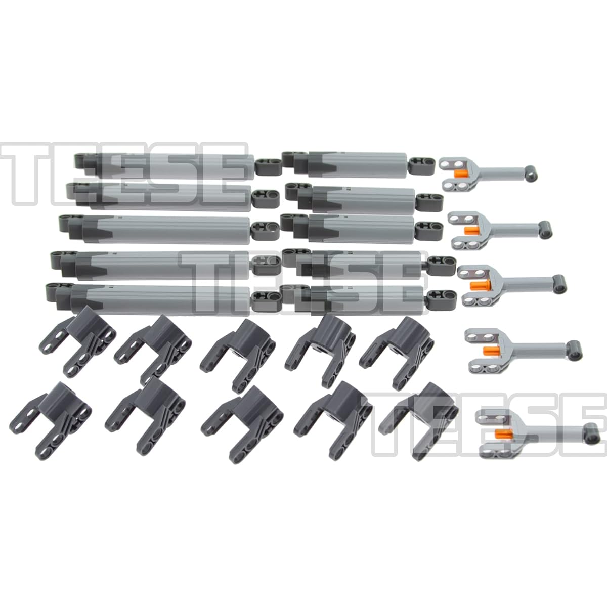 TEESE 5 sets linear actuators are compatible with LEGO Technic parts, axle pin connectors, and MOC car truck replacement parts