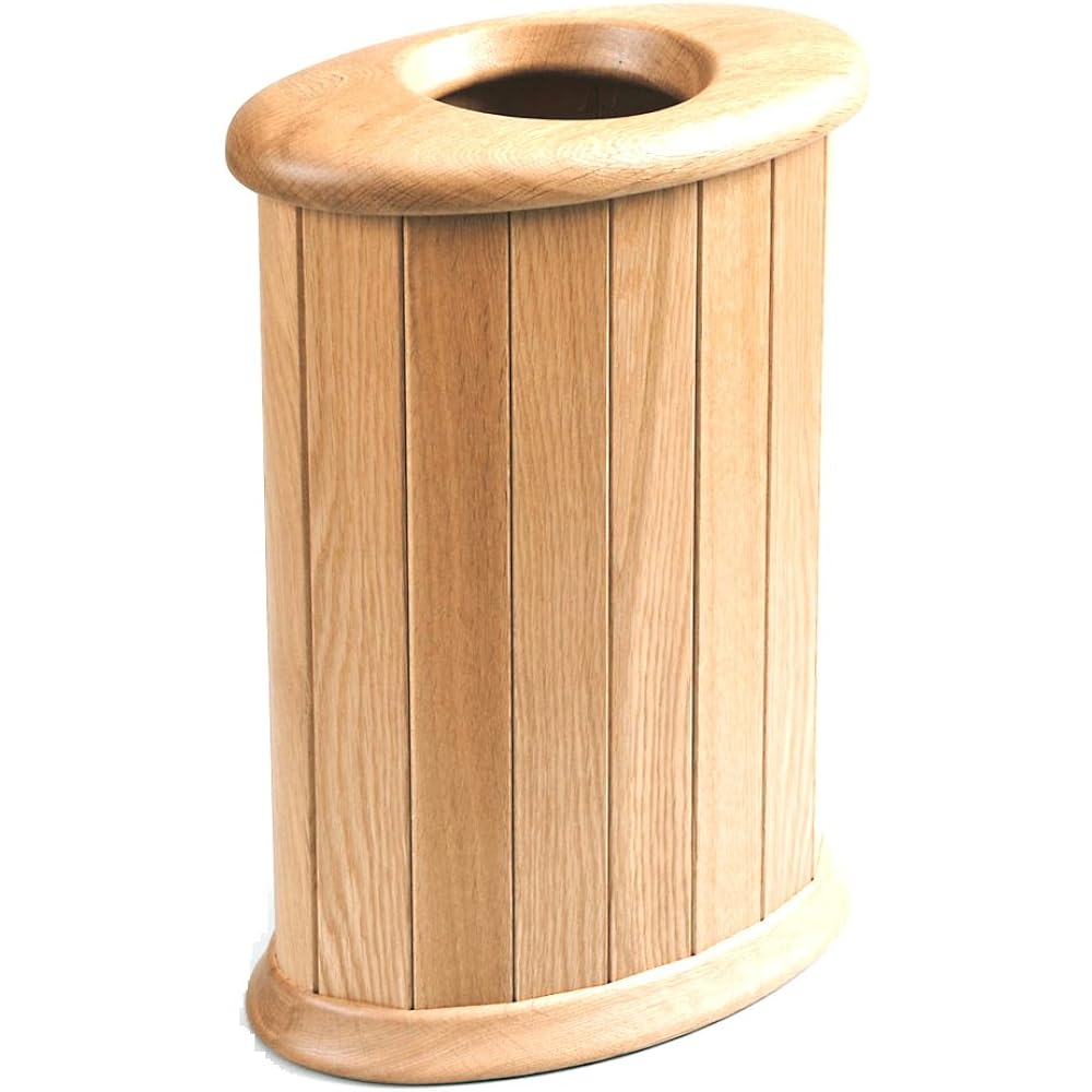 Asahikawa Furniture Sasaki Industrial Arts Natural Wood Wastebasket Oval L Walnut TB-OV-L-W