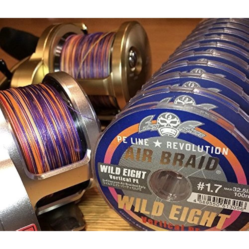 Fishing Fighters PE Line Air Blade Wild Eight Vertical PE 300m No. 1.2 24.5lb 5 Colors FF-ABWV300-1.2