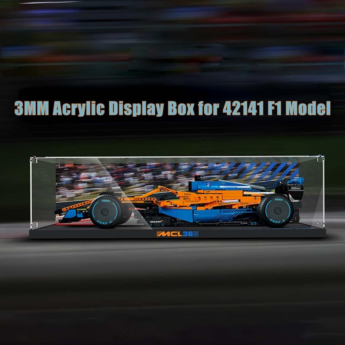 TopBrixx Display Case for Lego Technic Formula 1 Race Car 42141, 3mm Acrylic Display Box for LEGO 42141 (Model Set Not Included)