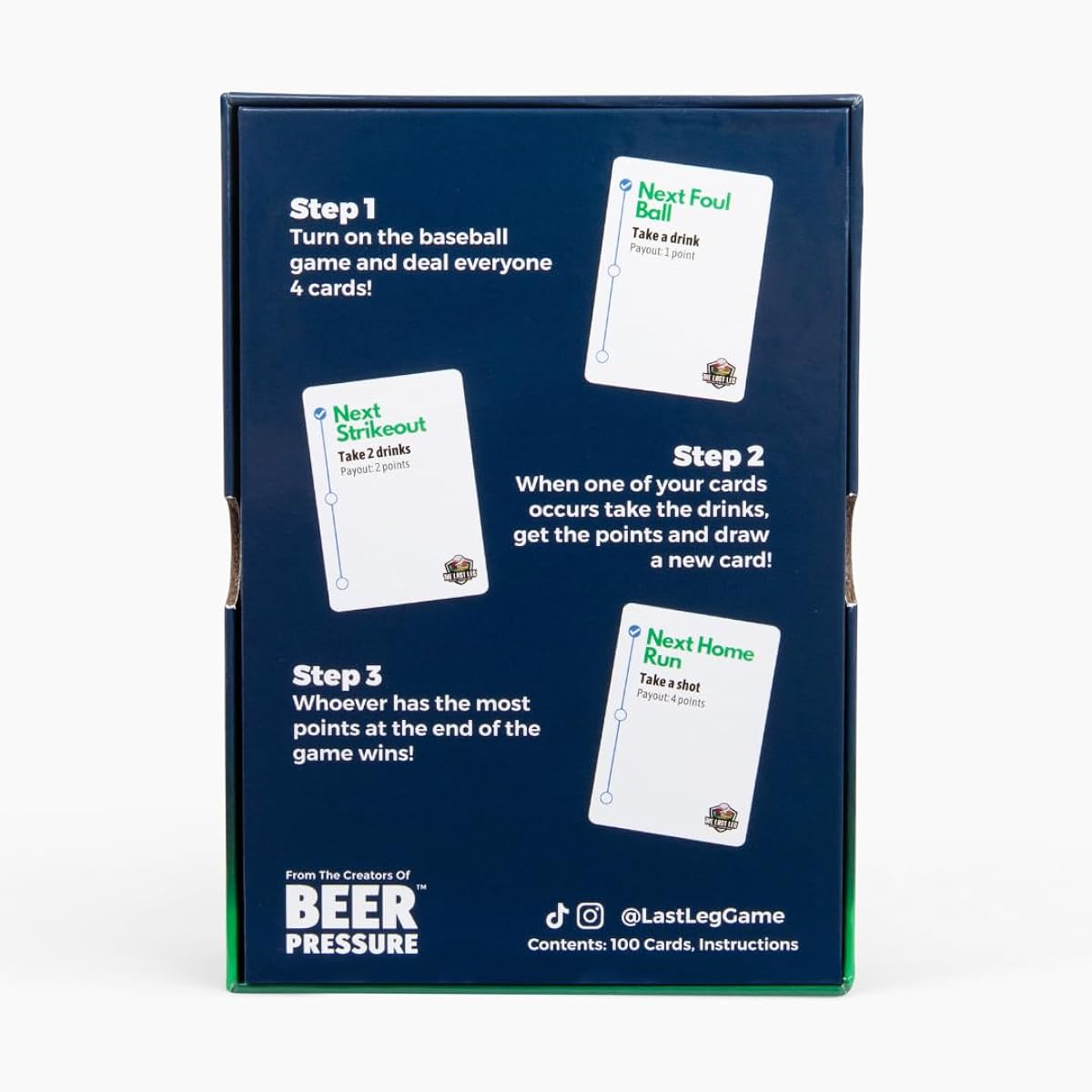 Beer Pressure The Last Leg - Baseball Drinking Game Perfect for Game Day, Tailgates, Parties, and Pre-Game
