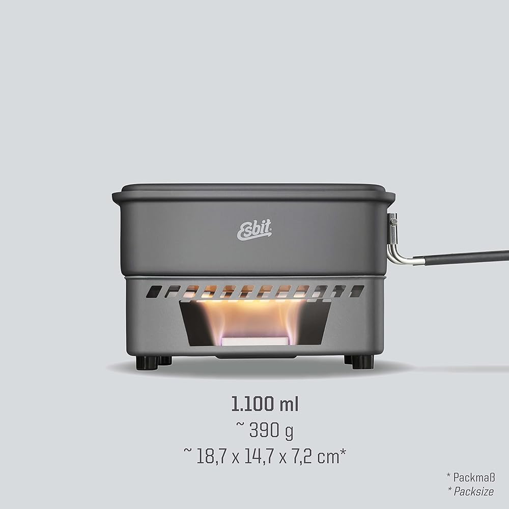Esbit Outdoor Cook Set 1100ml with Mesh Bag ESCS1100HA Gray