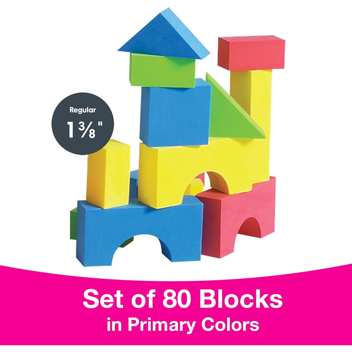 EduShape Blocks Set of 80 Toys Colorful Soft Blocks EduShape 716576
