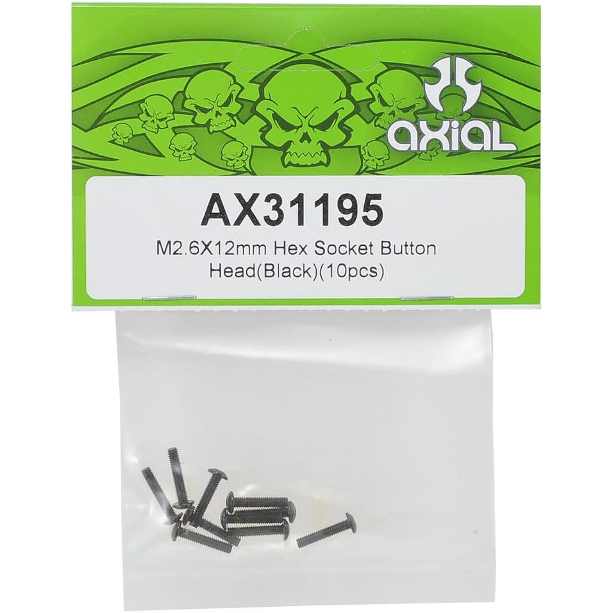 Axial Racing AX31195 M2.6x12mm Hex Socket Button Head (Black) (10pcs)