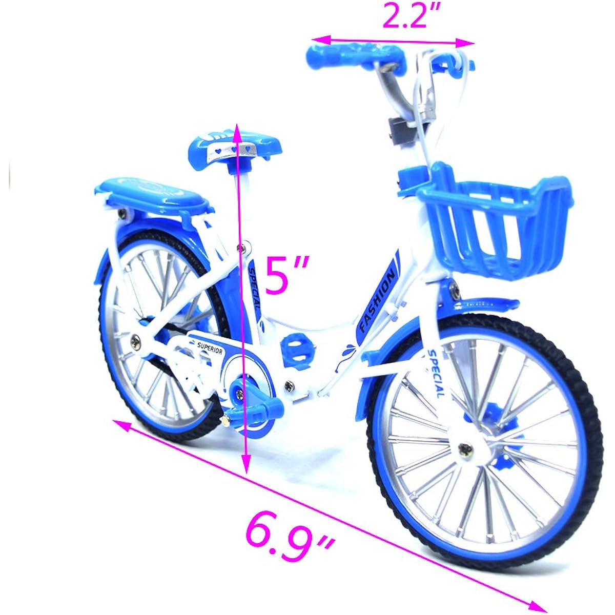 Ailejia Finger Race Bicycle City Bike Cake Topper Mini Dirt Bike Bicycle Model Cool Girl Toy (City Blue)