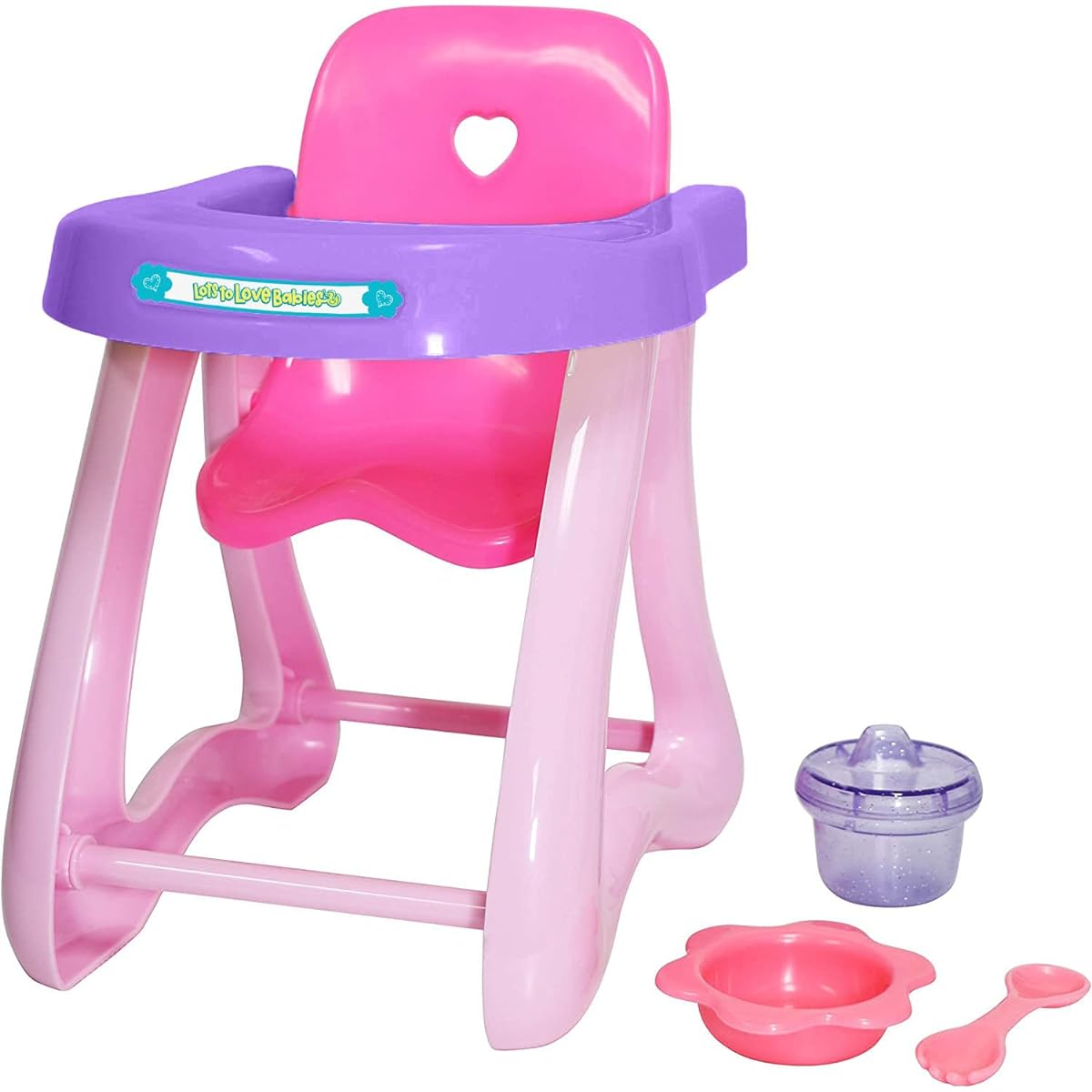 JC Toys Deluxe Doll Accessories Bundle | High Chair, Crib, Bath + Extra Accessories for Dolls up to 11" | Fits 11" La Baby & Other Similar Sized Dolls, Pink (81453)