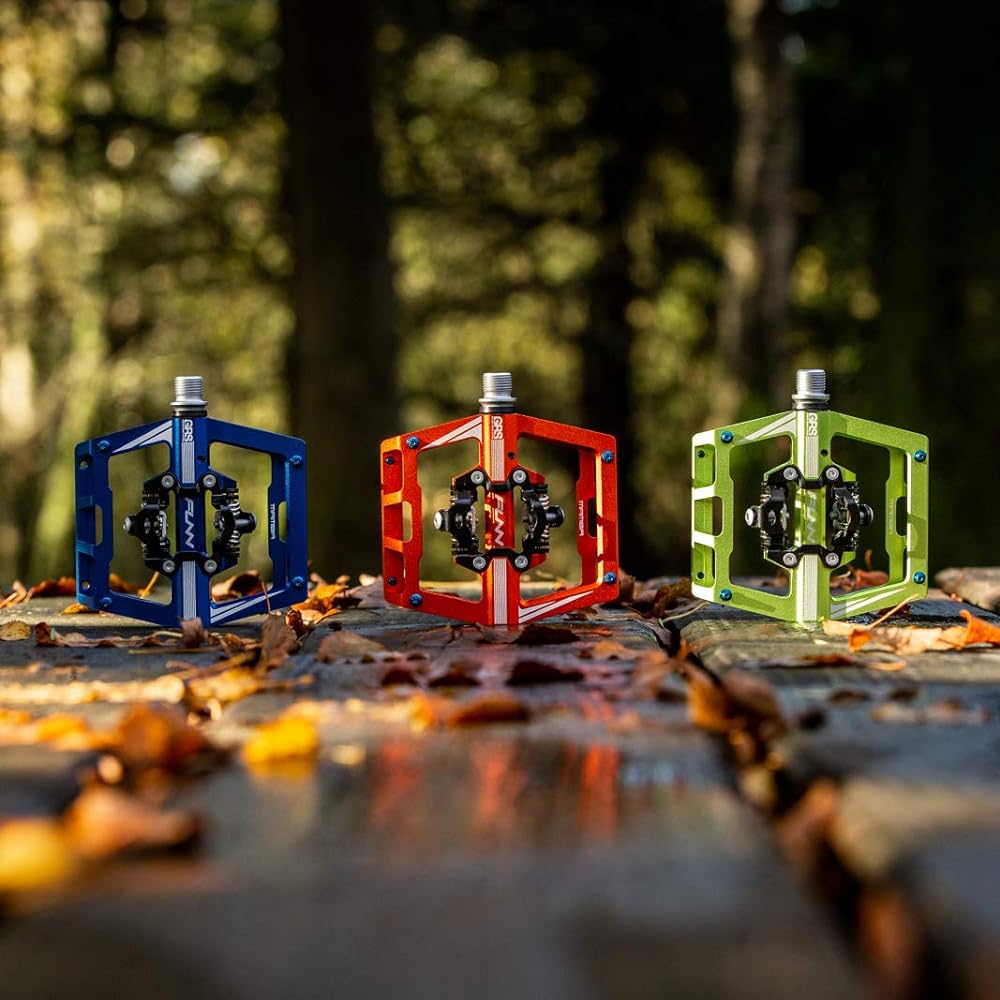 Funn Mamba Binding Pedals - Double Sided SPD Compatible Mountain Bike Pedals - Suitable for Mountain Bikes, BMX Bicycles, Gravel Bicycles, Bicycle Pedals, 9/16" Steel Axle