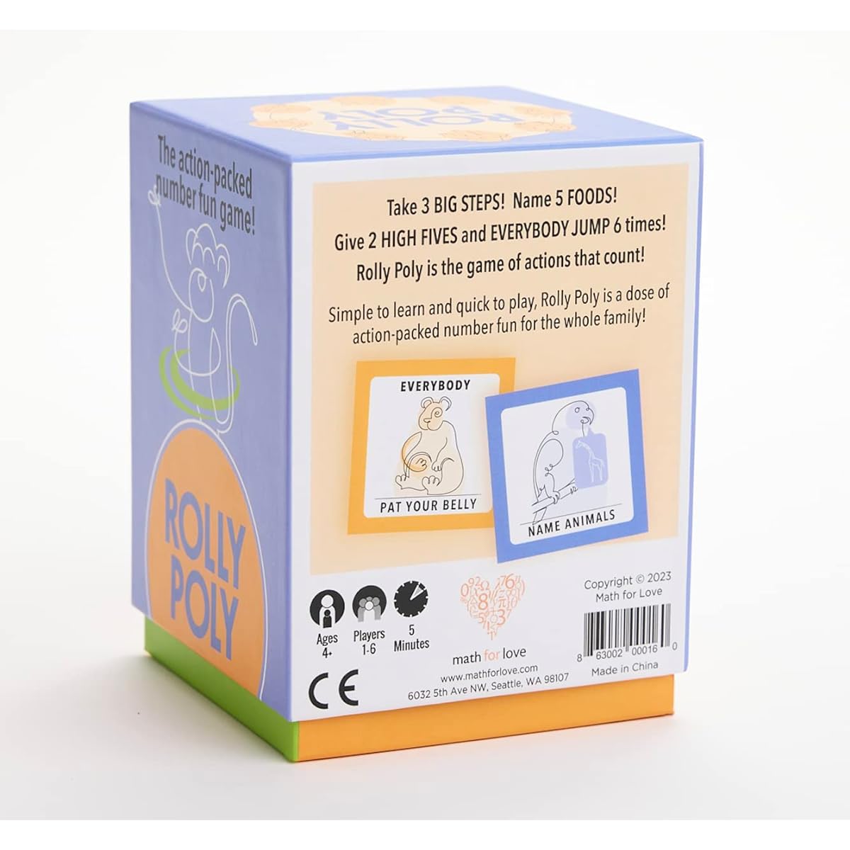 Math for Love Rolly Poly Action-packed Number Learning Family Game