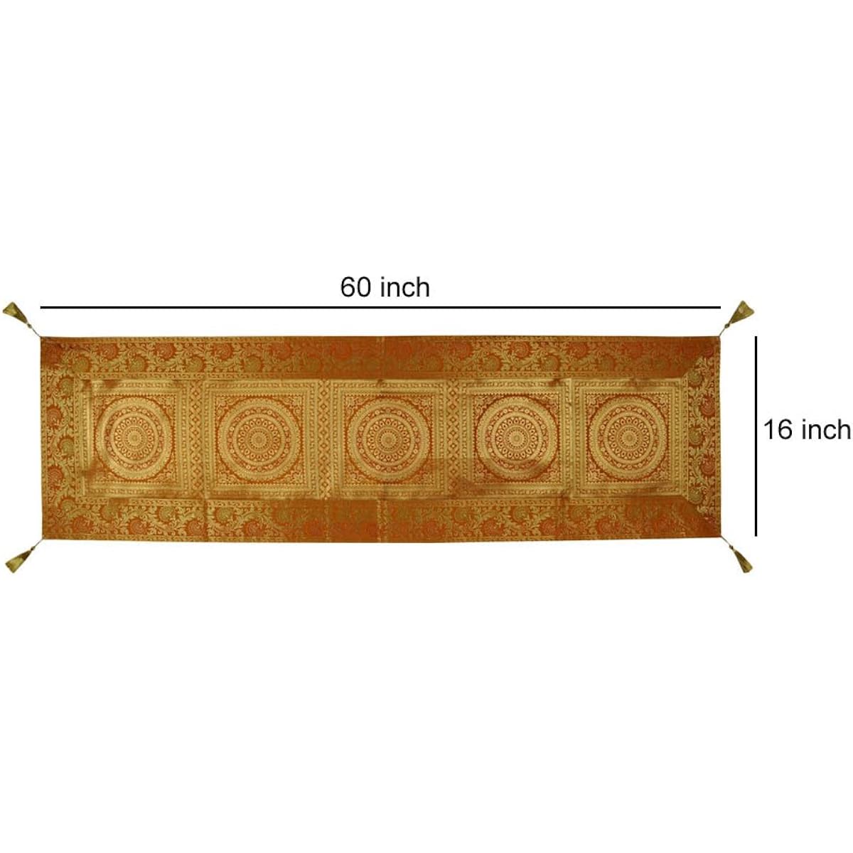 Lalhaveli Designer Silk Table Runner & Tablecloth 60 x 16 Inch