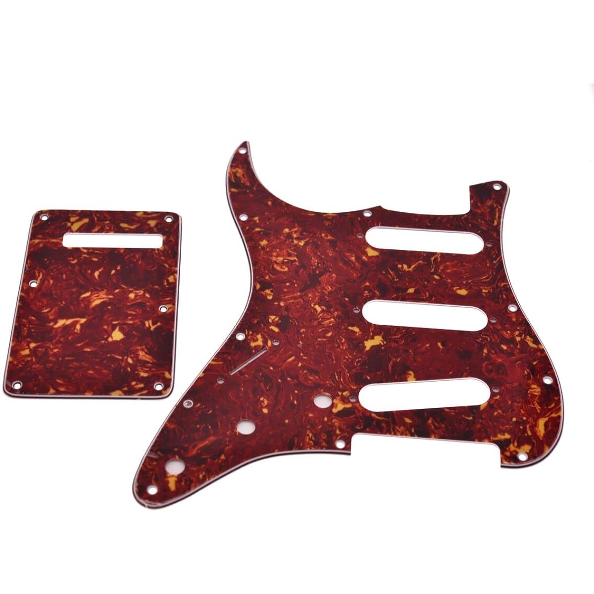 KAISH Lefty ST/Strat Style SSS Pickguard Left-handed Tremolo Trem Cover Back Plate for Stratocaster/Strut Made in America Mexico Vintage Tortoise Shell