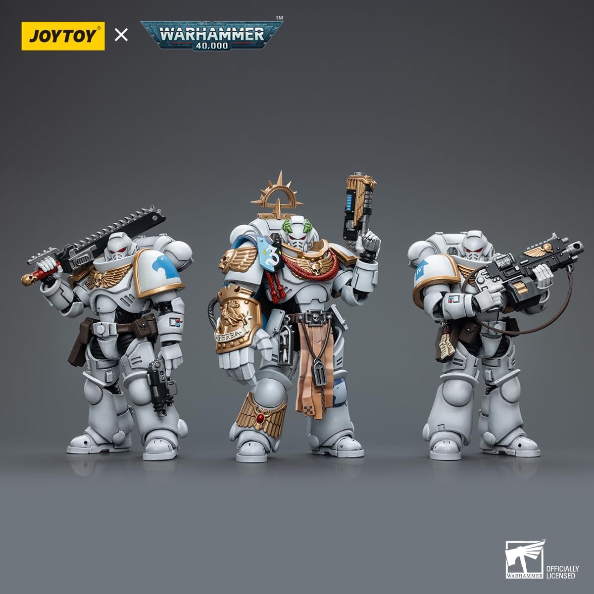 Joytoy Warhammer 40K Mech 1/18 Action Figure Mech Space Marines White Consul Set of 3