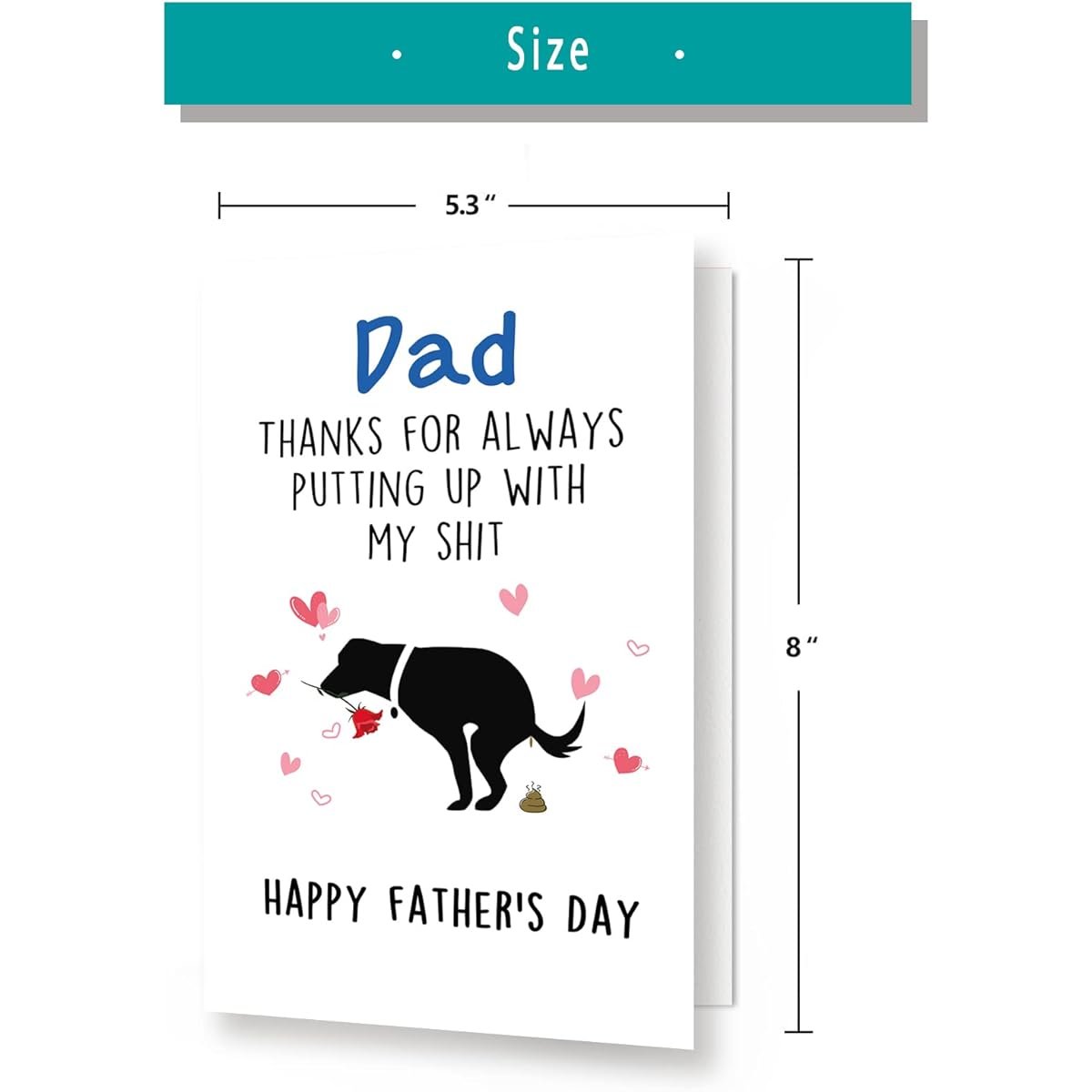 Huameigf Happy Dog Father's Day Cards Gifts from Dogs Cute Dog Dad Father's Day Cards from Son Daughter Best Dog Dad Dog Dad Gifts First Father's Day Card for Men