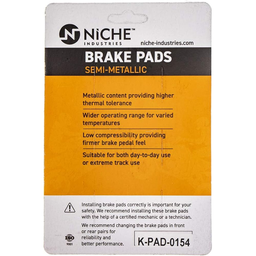 NICHE Brake Pad Set Yamaha YZF R6S FZ07 FZ09 FZ1 MT-10 5SL-25805-00 5VX-25806-00 Front Rear Semi-Metallic