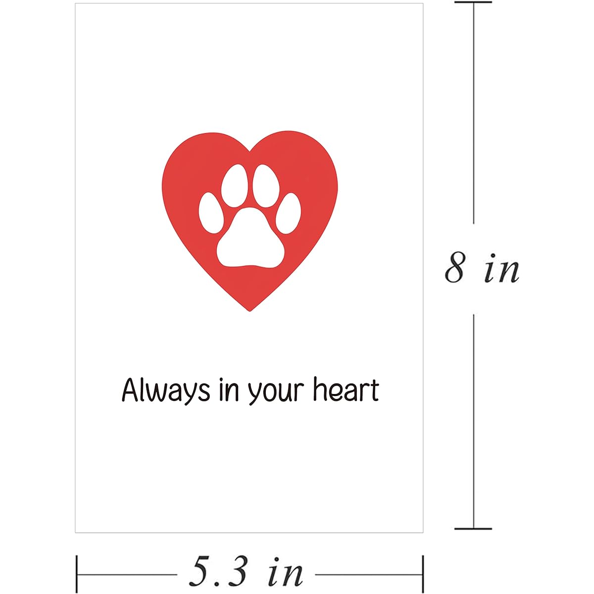 Ure Tenk Pet Cat Dog Loss Condolence Card Pet Loss Memorial Greeting Card Always in My Heart