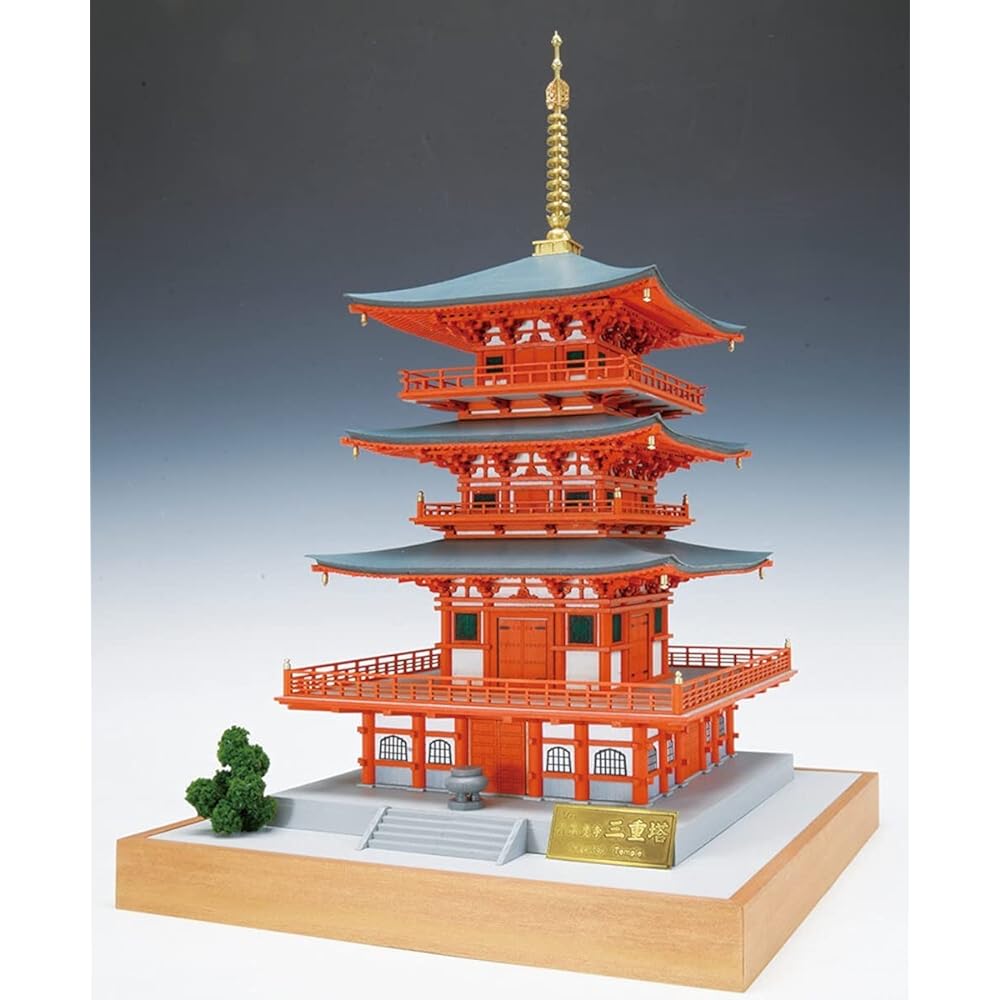 Woody Joe 1/75 Seigantoji Temple Three-storied Pagoda Wooden Model Assembly Kit