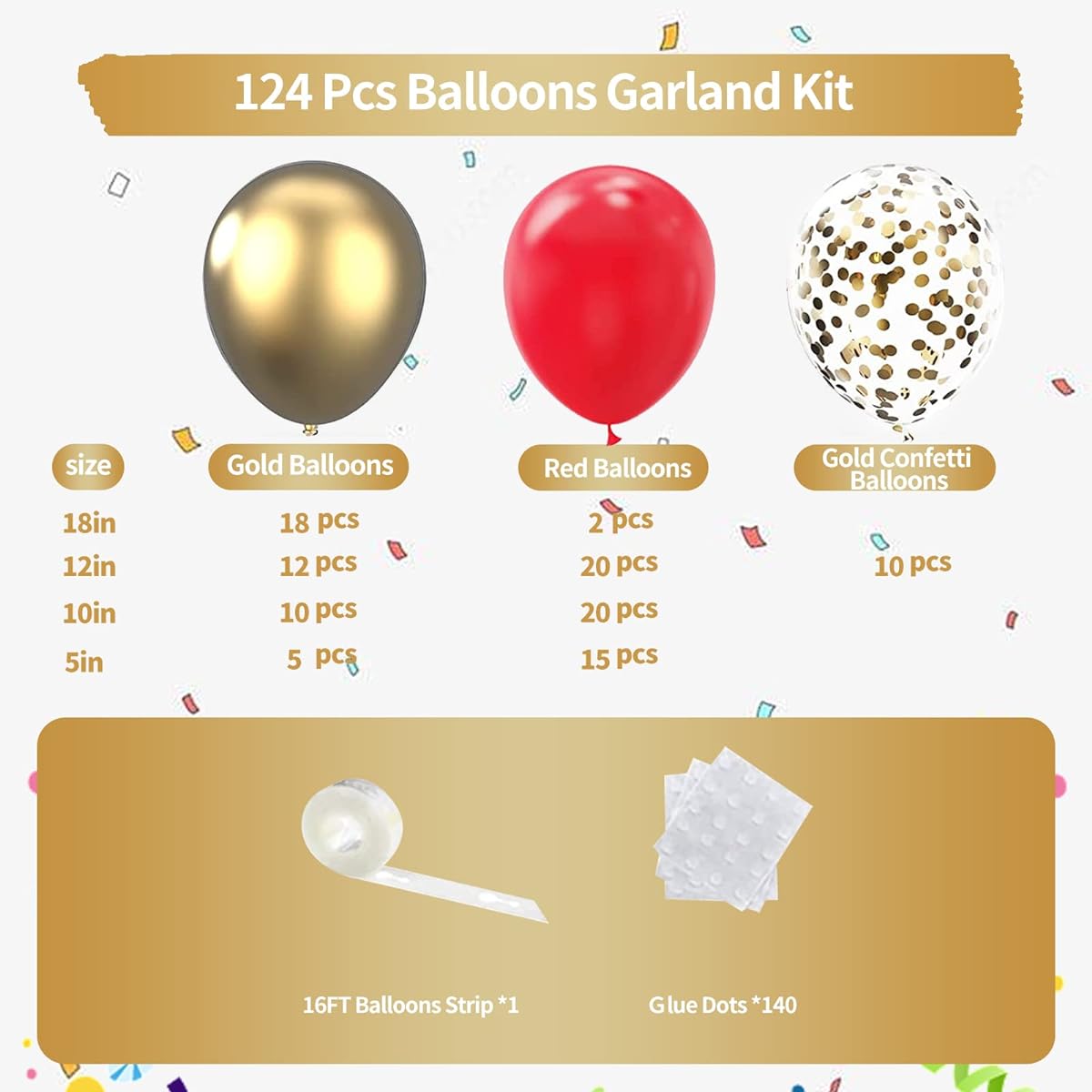 Red and gold balloon QQ28