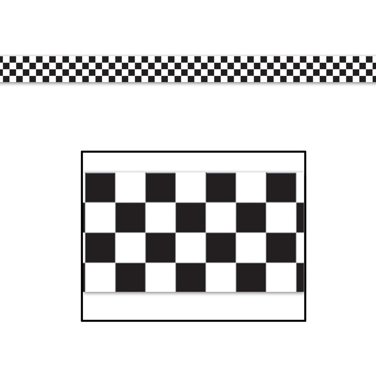 Beistle Black and White Checkered Party Tape