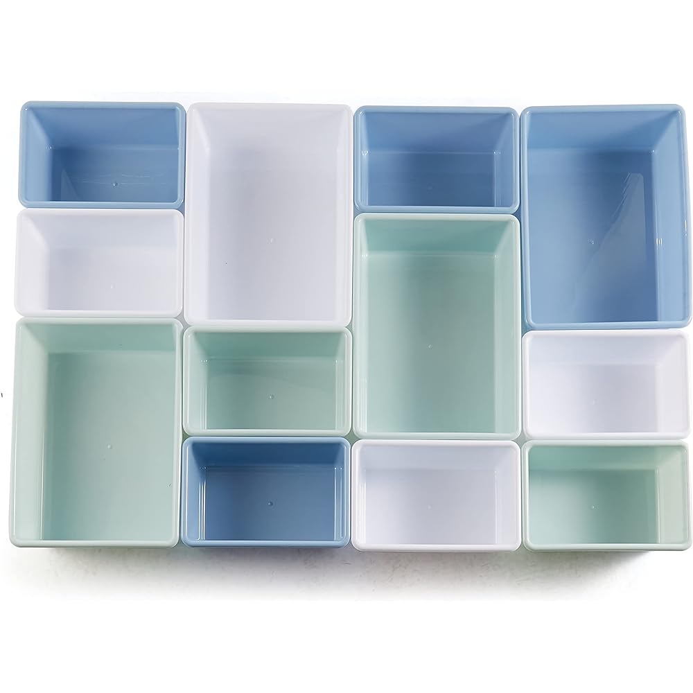 Toy Storage Case for Children, Plastic Case, 12 Pieces, 85 x 28 x 79 cm, Blue & Gray Wood