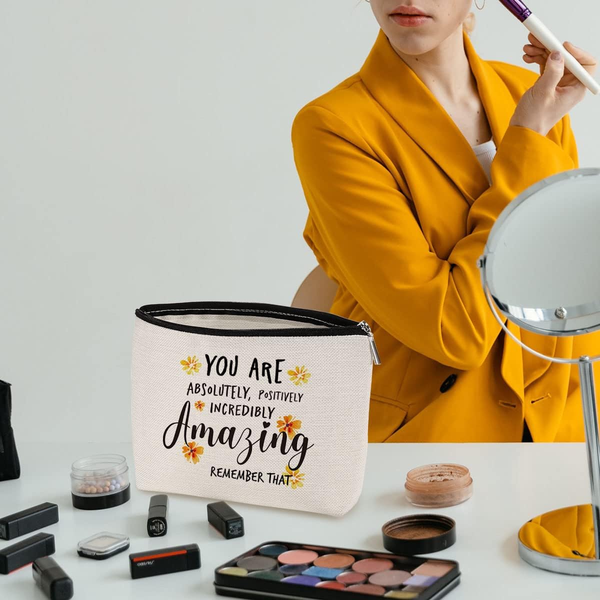 Inspirational Gifts for Women - Encouragement Gifts for Colleagues Friend Family - Motivational Birthday Graduation Cosmetics Makeup Bag Gift for Best Friend