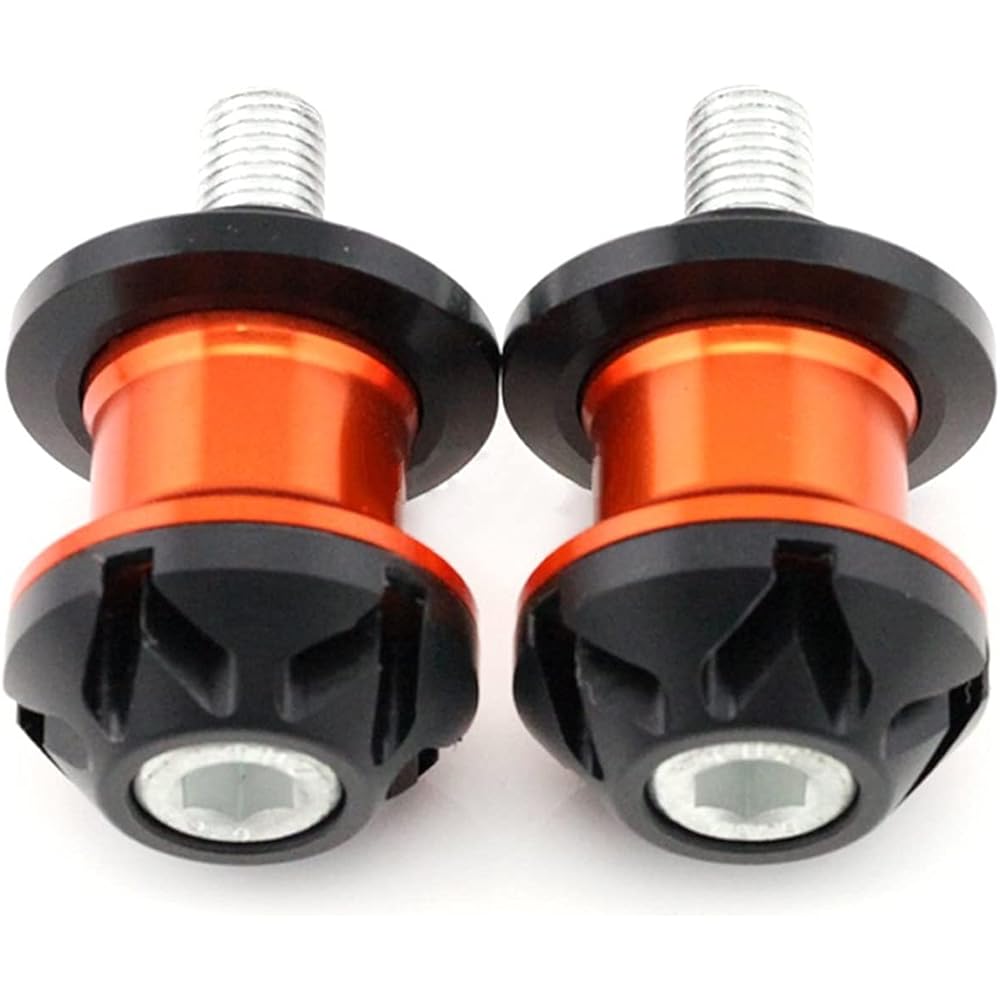 Motorcycle Swing Arm Spool Slider Swing Arm Spool Slider for KAWASAKI ZX6R ZX9R ZX10R ZX12R ZX14R NINJA 250/R/RR 300 400 650/R Motorcycle Stand Screw 10mm (Color: Orange)