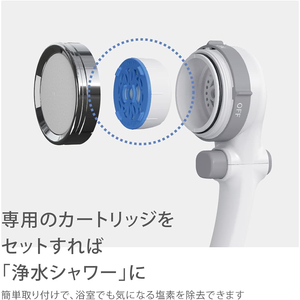 Takagi Shower Head, Water Purification Shower, Comfortable Water Purification Shower Pita, Chlorine Removal, Water Saving, Hand Water Stop JSB222