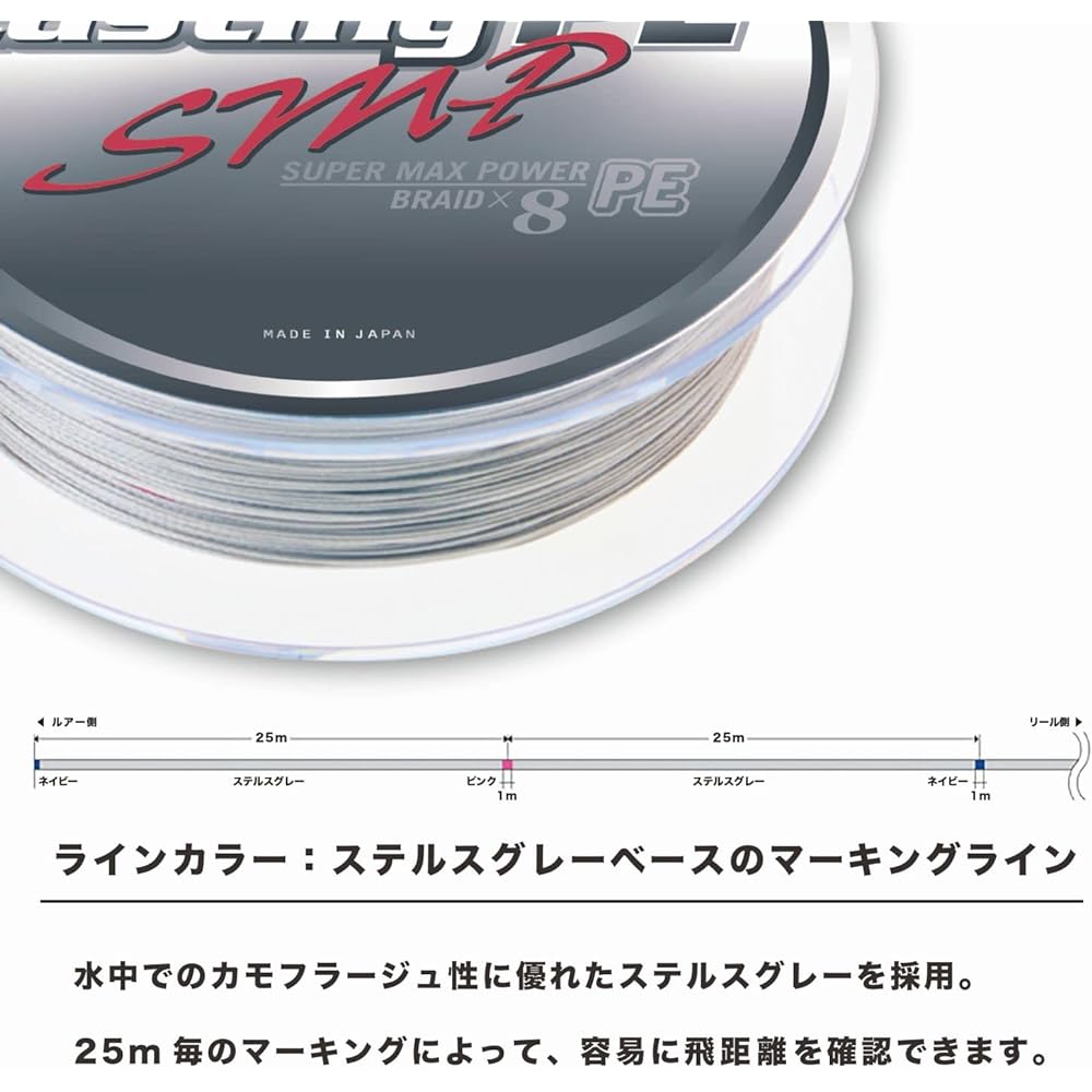 VARIVAS 8 Strand PE Line Avani Casting PE SMP (Super Max Power) Stealth Gray