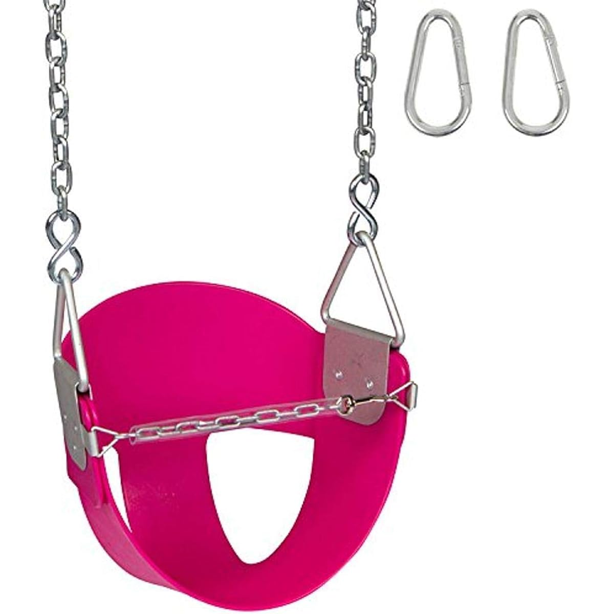 Swing Set Stuff Highback 1/2 Bucket Swing Seat with Chain and Hook and SSS Logo Sticker Pink SSS-0046-P